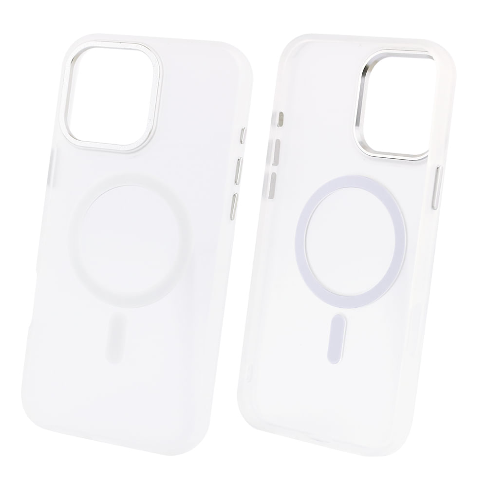 Case para iPhone 16 Pro Max, con MagSafe para carga inalámbrica, para accesorios magnéticos, rígido, mate traslúcido blanco