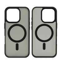 Case para iPhone 16 Pro Max, con MagSafe para carga inalámbrica, para accesorios magnéticos, rígido, mate traslúcido negro