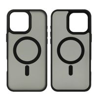 Case para iPhone 16 Pro con MagSafe para carga inalámbrica, para accesorios magnéticos, rígido, mate traslúcido negro