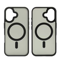 Case para iPhone 16 con MagSafe para carga inalámbrica, para accesorios magnéticos, rígido, mate traslúcido negro
