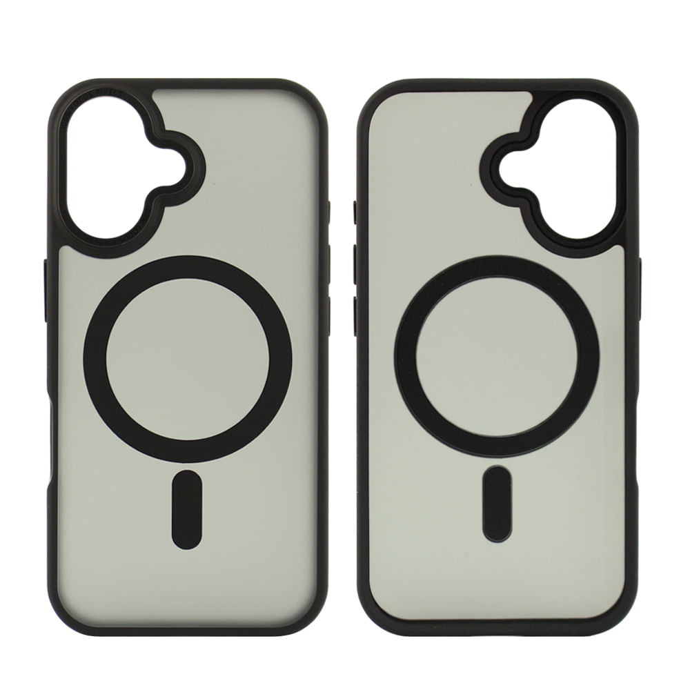 Imagen 1 del producto Case para iPhone 16 con MagSafe para carga inalámbrica, para accesorios magnéticos, rígido, mate traslúcido negro