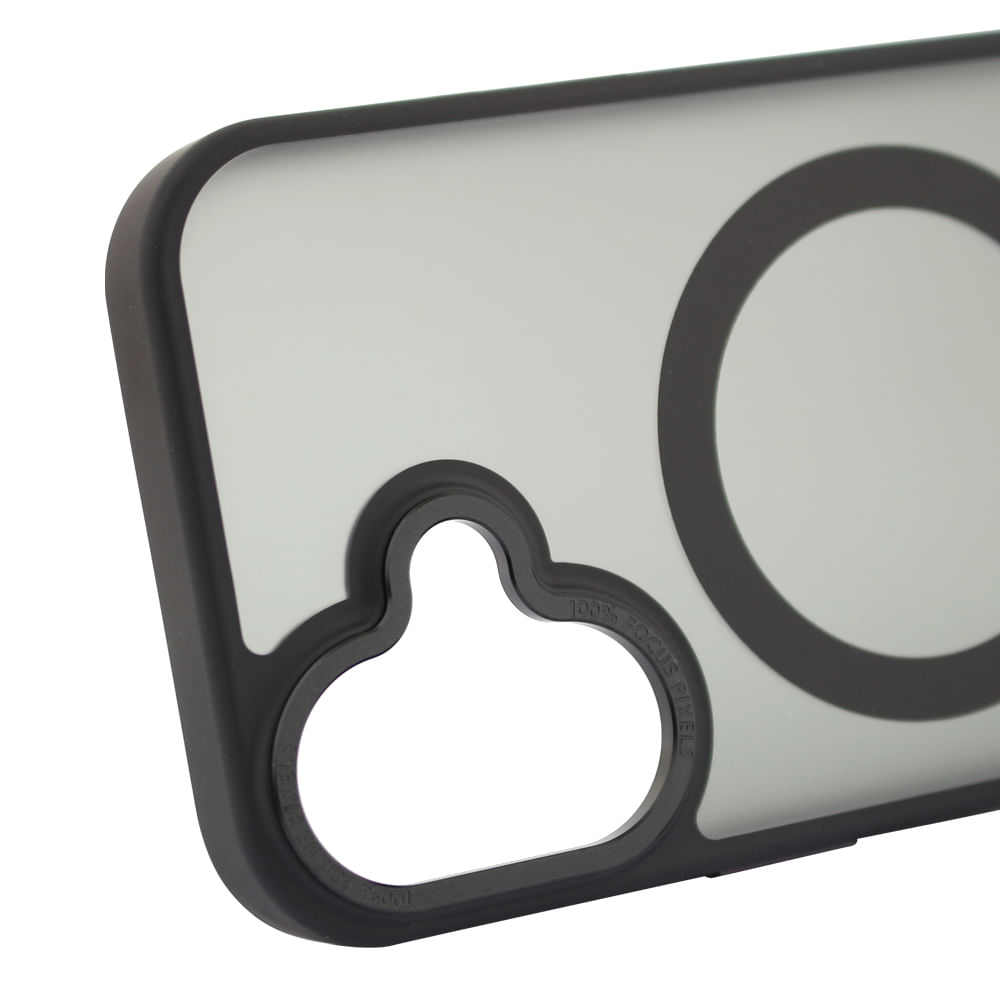 Imagen 2 del producto Case para iPhone 16 con MagSafe para carga inalámbrica, para accesorios magnéticos, rígido, mate traslúcido negro