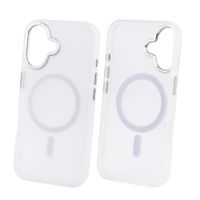 Case para iPhone 16 con MagSafe para carga inalámbrica, para accesorios magnéticos, rígido, mate traslúcido blanco