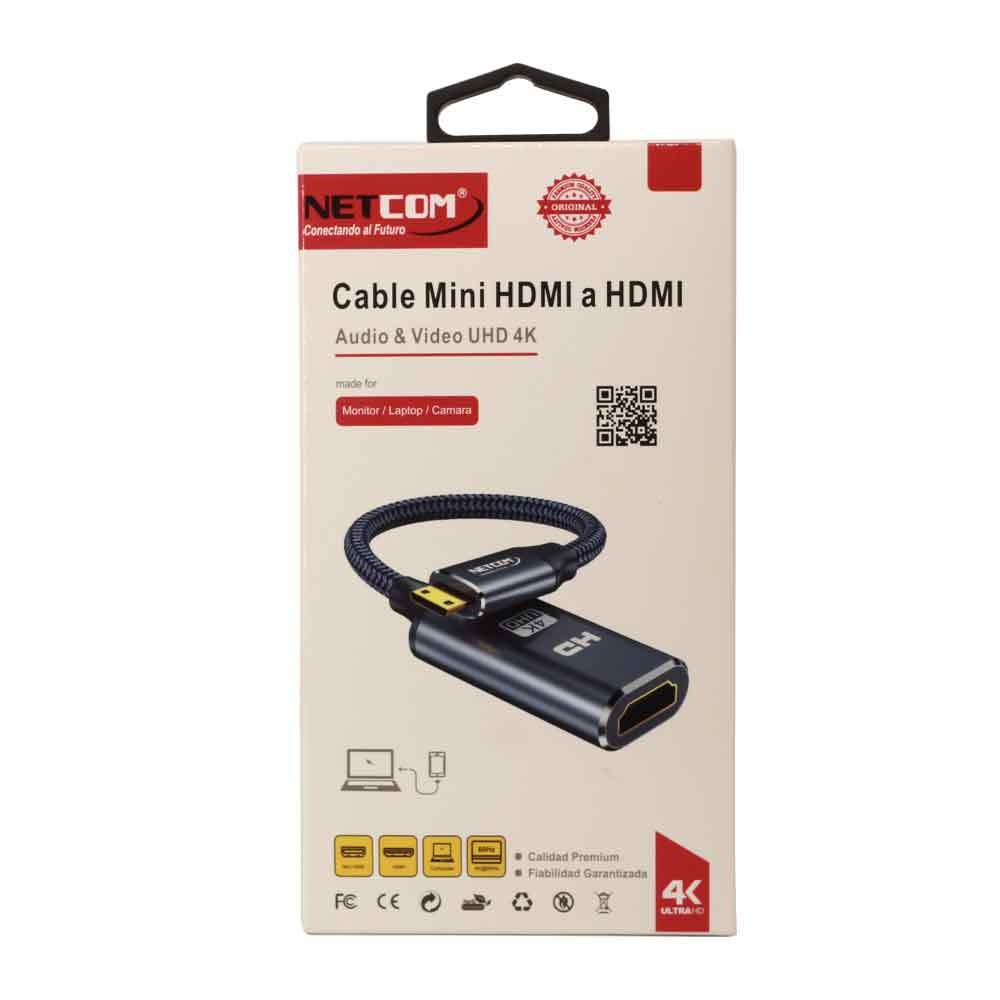 Imagen 2 del producto Cable mini HDMI a HDMI Genérico 4K, macho a hembra, negro (reempacado)