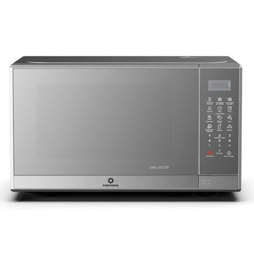 Horno microondas Indurama MWI-20TCRP 1000W, capacidad 20 litros, 8 funciones de cocción automática, plateado