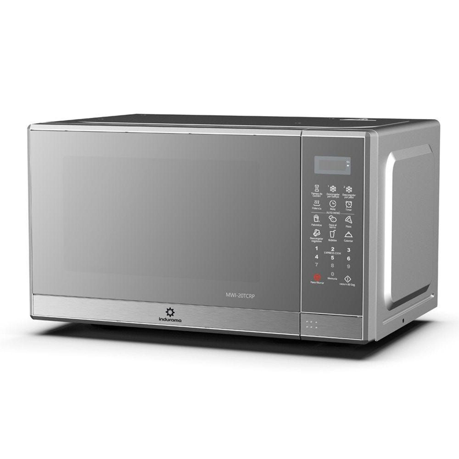 Imagen 2 del producto Horno microondas Indurama MWI-20TCRP 1000W, capacidad 20 litros, 8 funciones de cocción automática, plateado