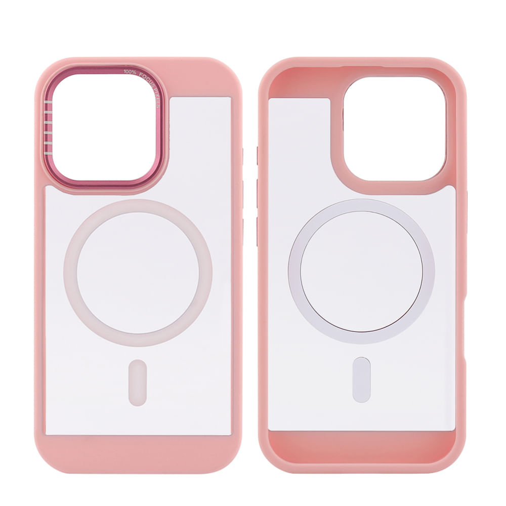 Case para iPhone 16 Pro con MagSafe para carga inalámbrica, rígido, rosado