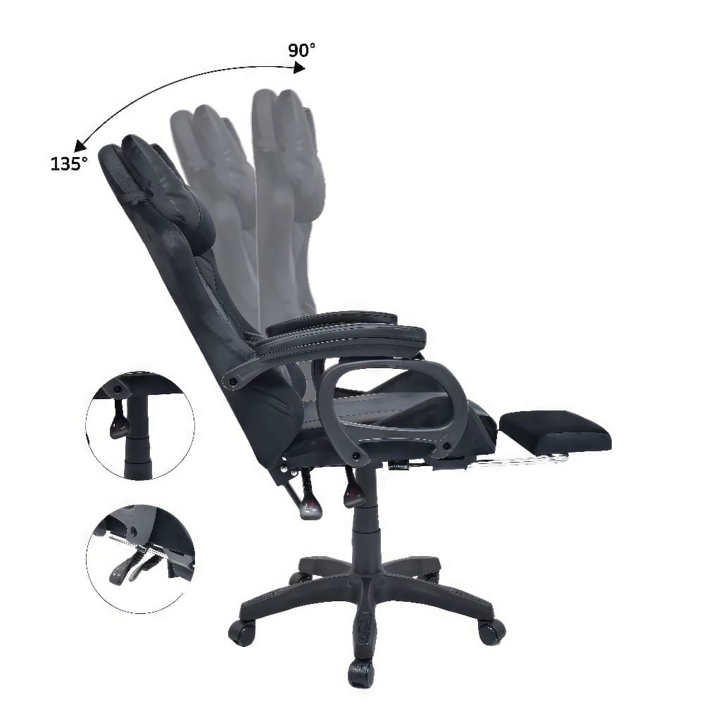 Imagen 2 del producto Silla Gamer Extingtion Sapp Gamuza-Cuerina Color Negro