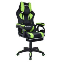 Silla gamer Extingtion Sapp, reclinable 135°, reposapiés, cojines lumbar y cervical, verde