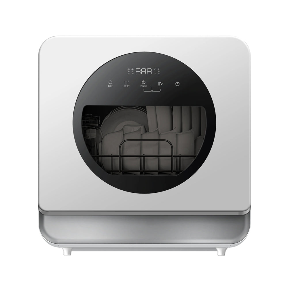 Lavaplatos automático Vivibox DISH WASHER VVB-00022, capacidad 2 sets, panel táctil y pantalla LED, blanco