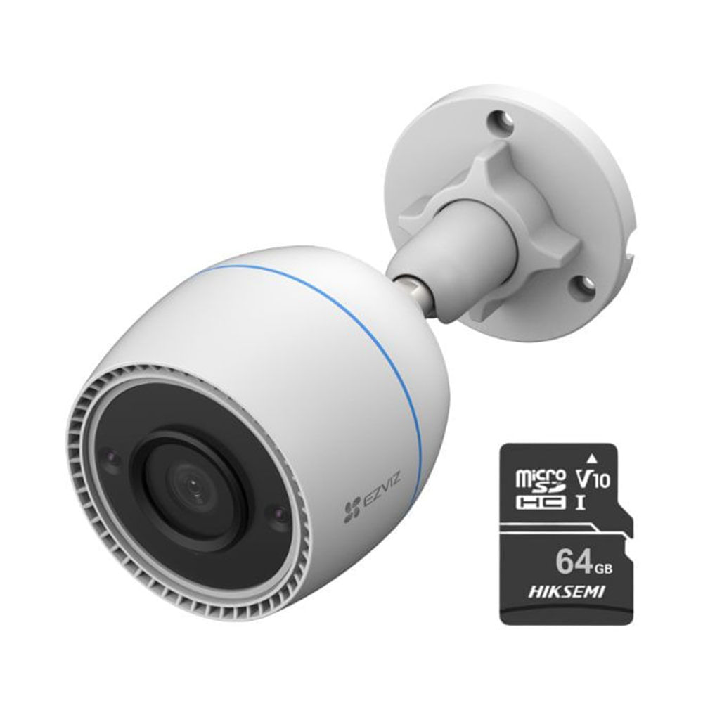 Imagen 1 del producto Cámara de seguridad Ezviz para exterior H3C Full HD + Micro SD 64gb - Blanco