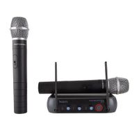 Micrófonos de mano dual inalámbrico Izuum VHF, cobertura 50m, soporte de 1.5VX2, especial Karaoke, negro (reempacado)