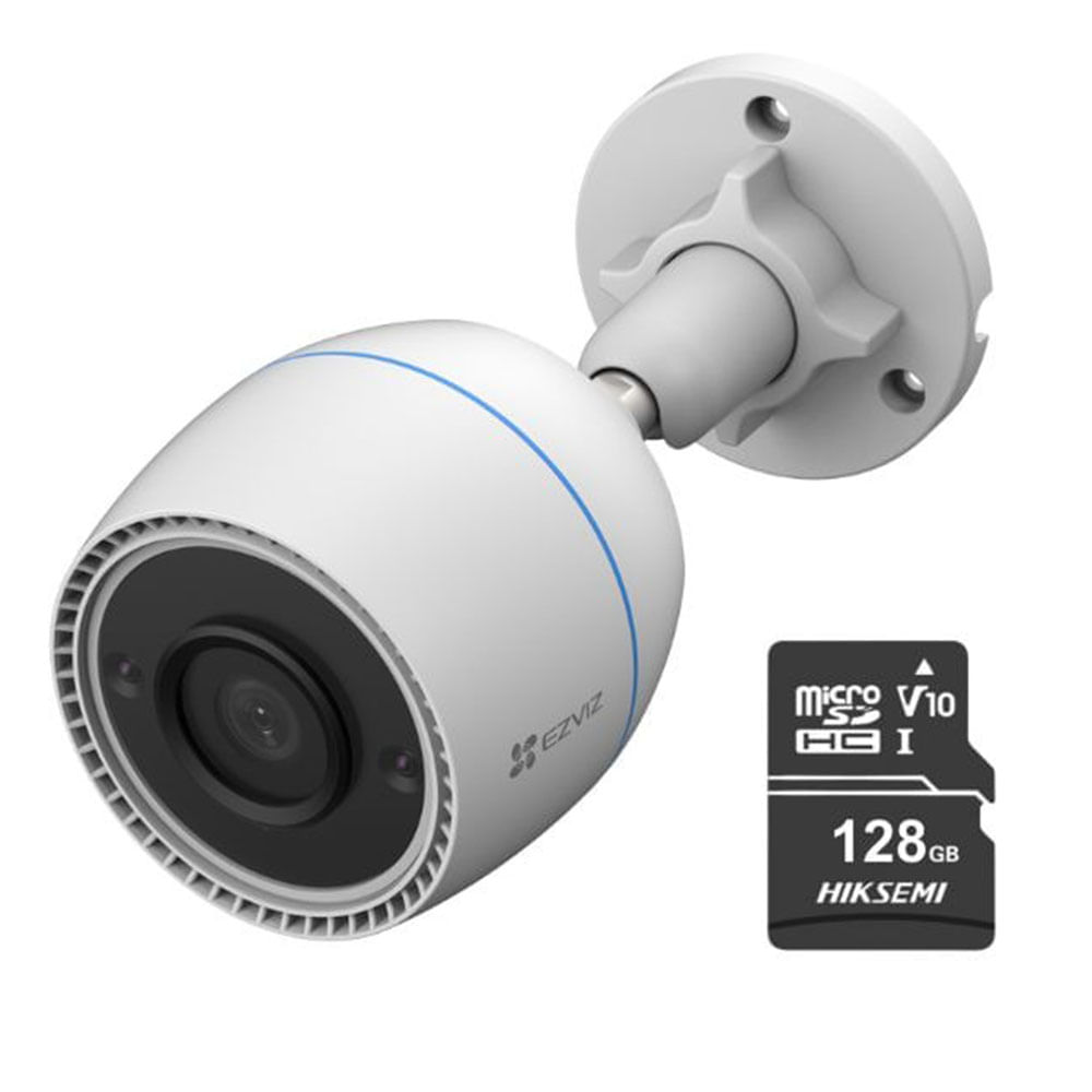 Imagen 1 del producto Cámara de seguridad Ezviz para exterior H3C Full HD + Micro SD 128gb - Blanco
