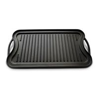 Plancha grill Record hierro fundido, 51x25cm, asas con diseño ergonómico, negro