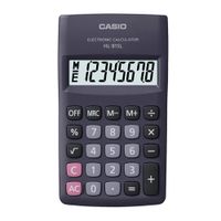 Reacondicionado: Calculadora portátil de bolsillo Casio 8 dígitos, funciona a pila, negro