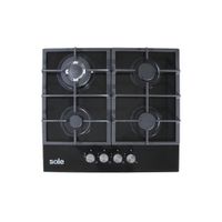Encimera Sole S-SOLCO045V2 60 cm, vidrio templado, encendido eléctrico, negro