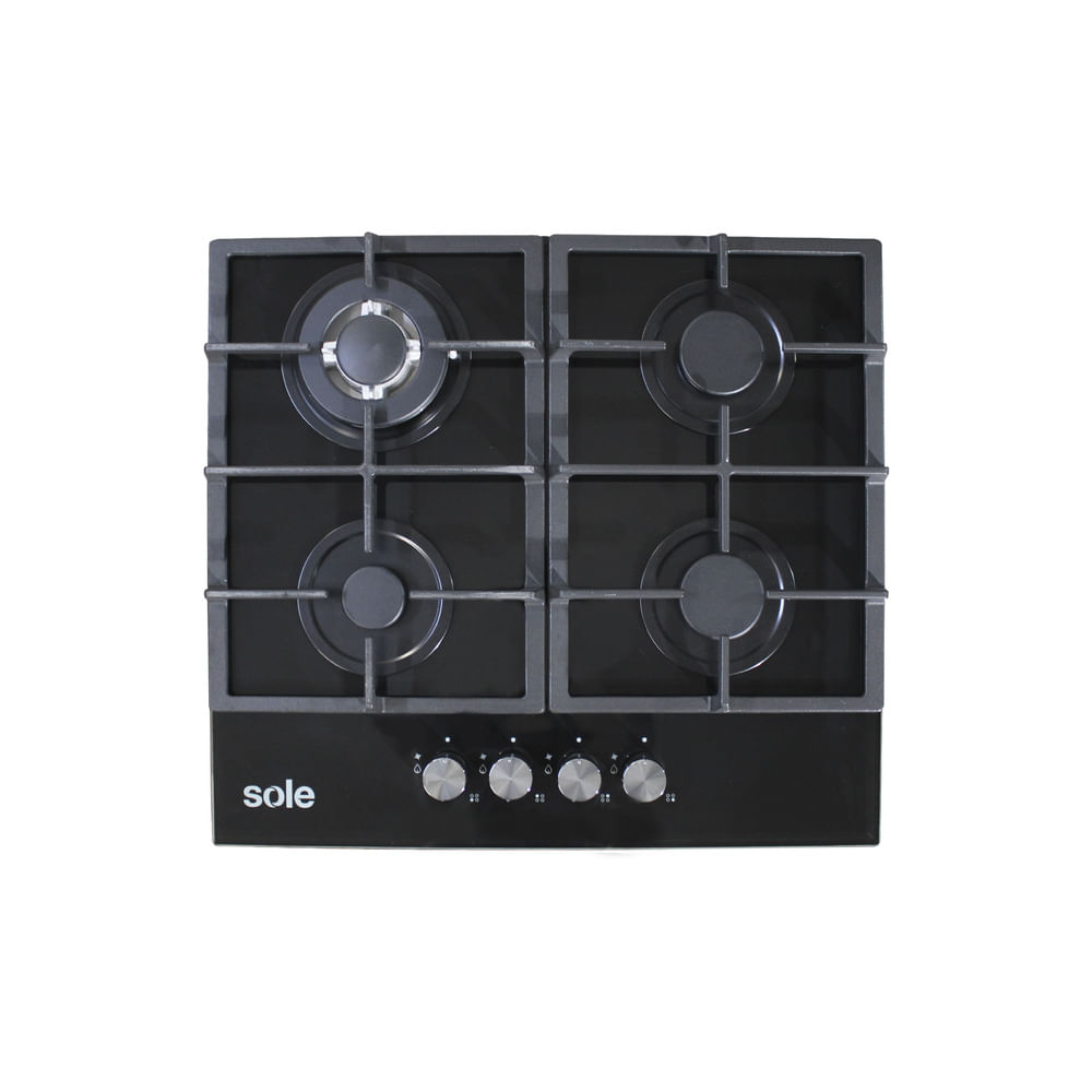 Encimera Sole S-SOLCO045V2 60 cm, vidrio templado, encendido eléctrico, negro
