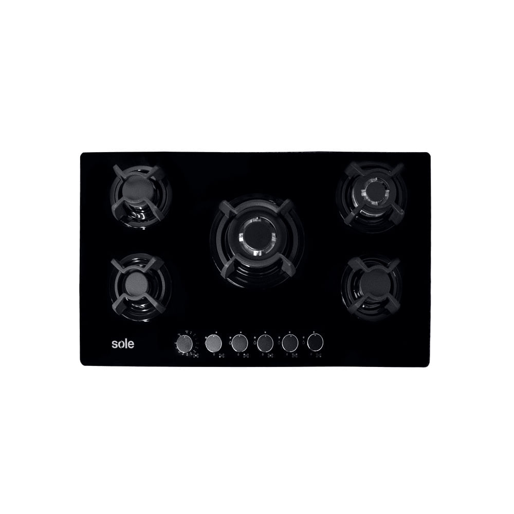 Encimera Sole 3120SOLCO059 86 cm, vidrio templado, encendido eléctrico, negro