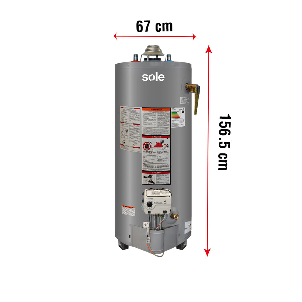 Imagen 2 del producto Termotanque Sole 3121TSAN280C 280L C/Acc, GN, tipo B, gris