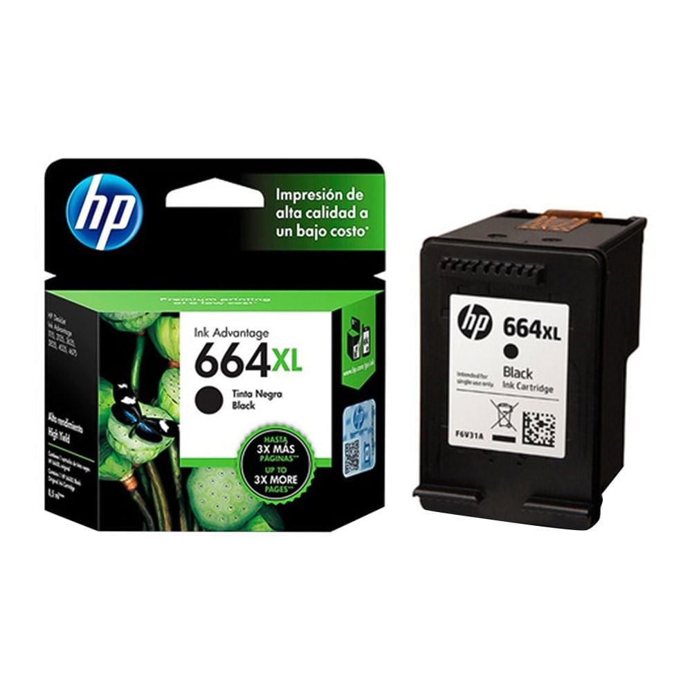 Imagen 2 del producto Cartucho de Tinta HP 664 XL F6V31AL, 480 páginas, Negro.