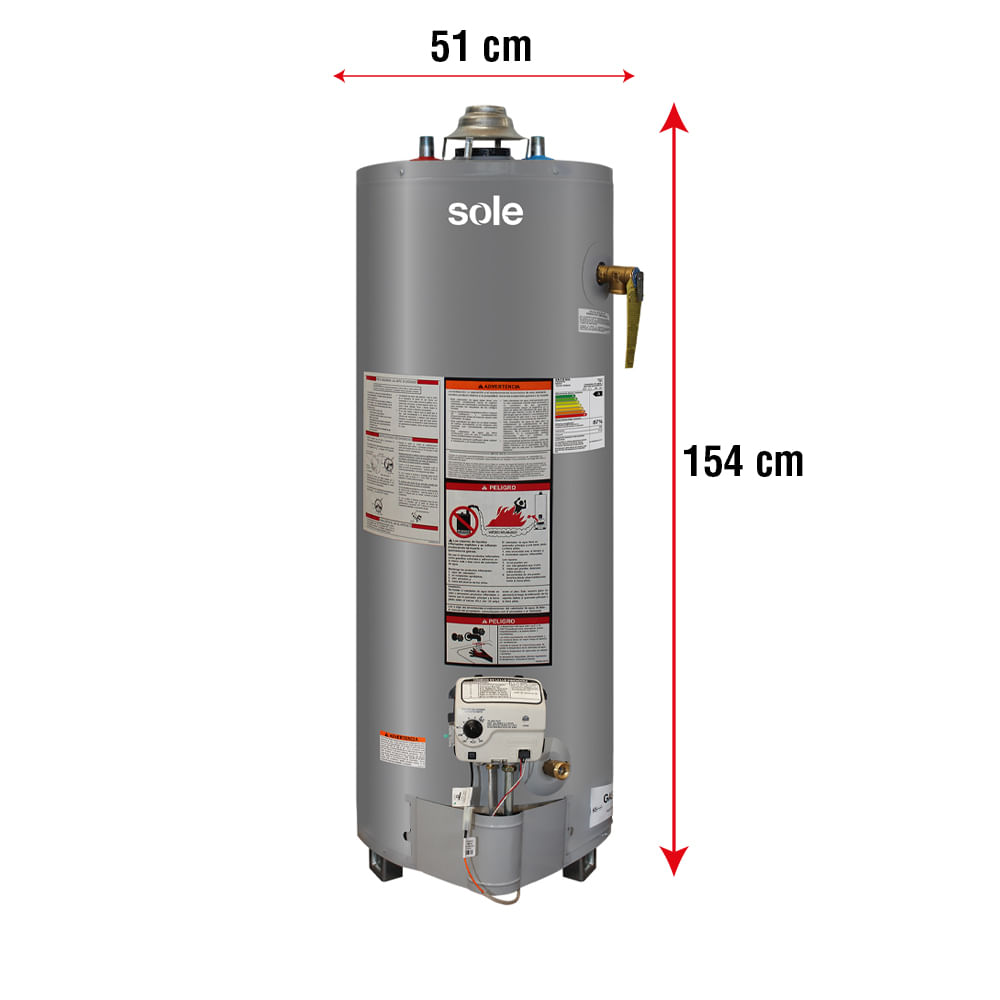 Imagen 2 del producto Termotanque Sole 3121TSAN180C 180 litros c/acc, GN, tipo B, gris