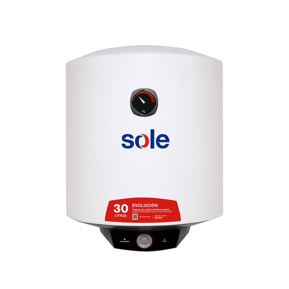 Terma eléctrica Sole Evolución 30 litros, 1500W, para pared, blanco