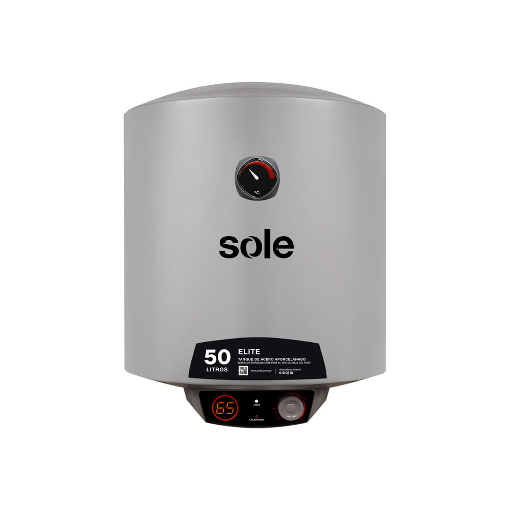 Imagen 1 del producto Terma eléctrica Sole Elite 50 litros, 1500W, para pared, gris