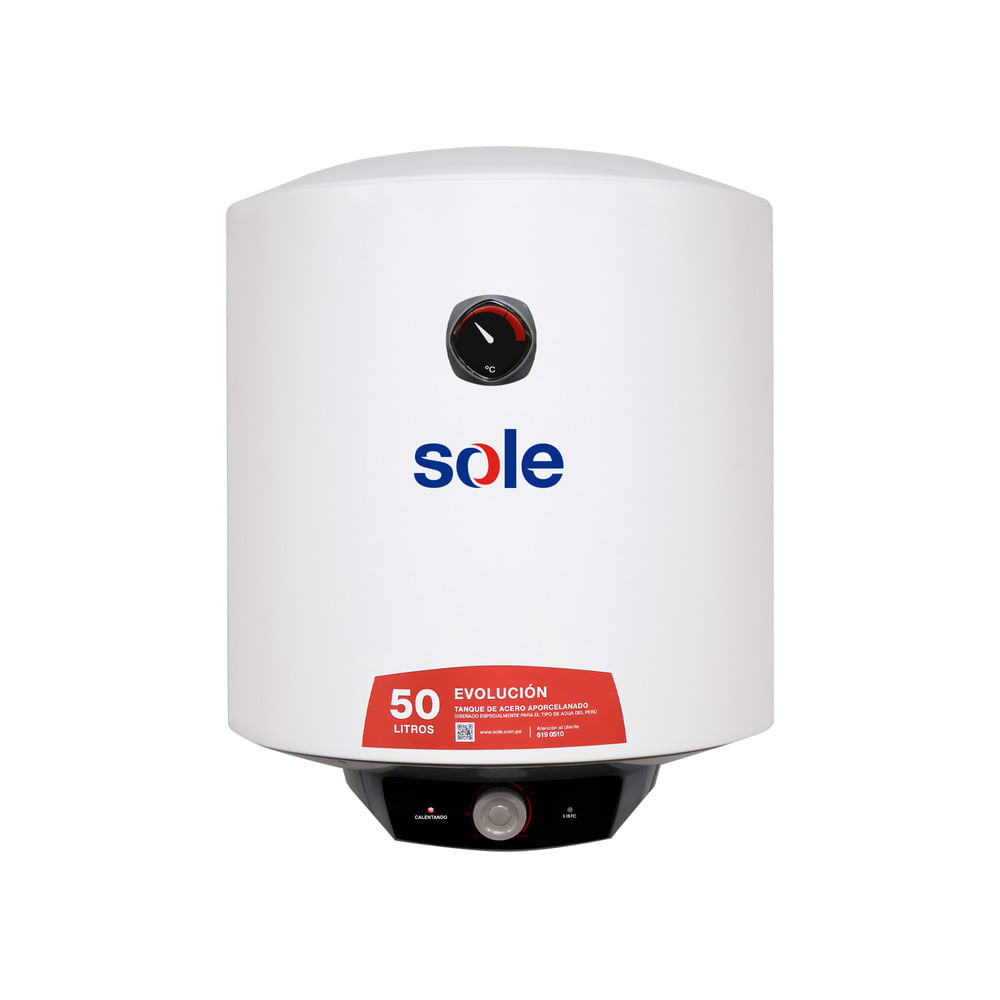 Terma eléctrica Sole evolución 1500W, 50 litros, para pared, blanco