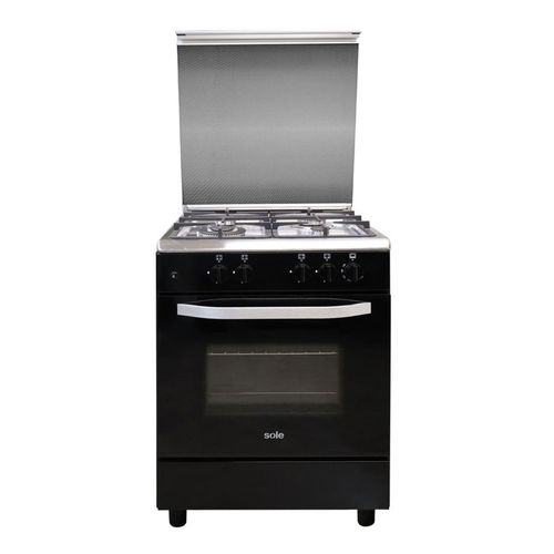 Cocina de pie Sole Cartagena Glp 60 cm, 3.4kw, 4 quemadores, negro