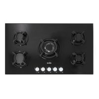 Encimera Sole 3120SOLCO033 86 cm, vidrio templado, encendido eléctrico, negro