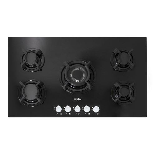 Encimera Sole 3120SOLCO033 86 cm, vidrio templado, encendido eléctrico, negro