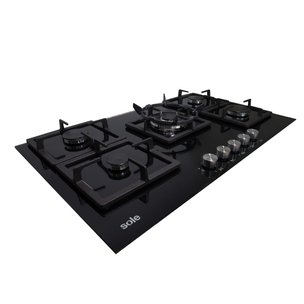 Imagen 2 del producto Encimera Sole S-SOLCO041 86 cm, vidrio templado, encendido eléctrico, negro