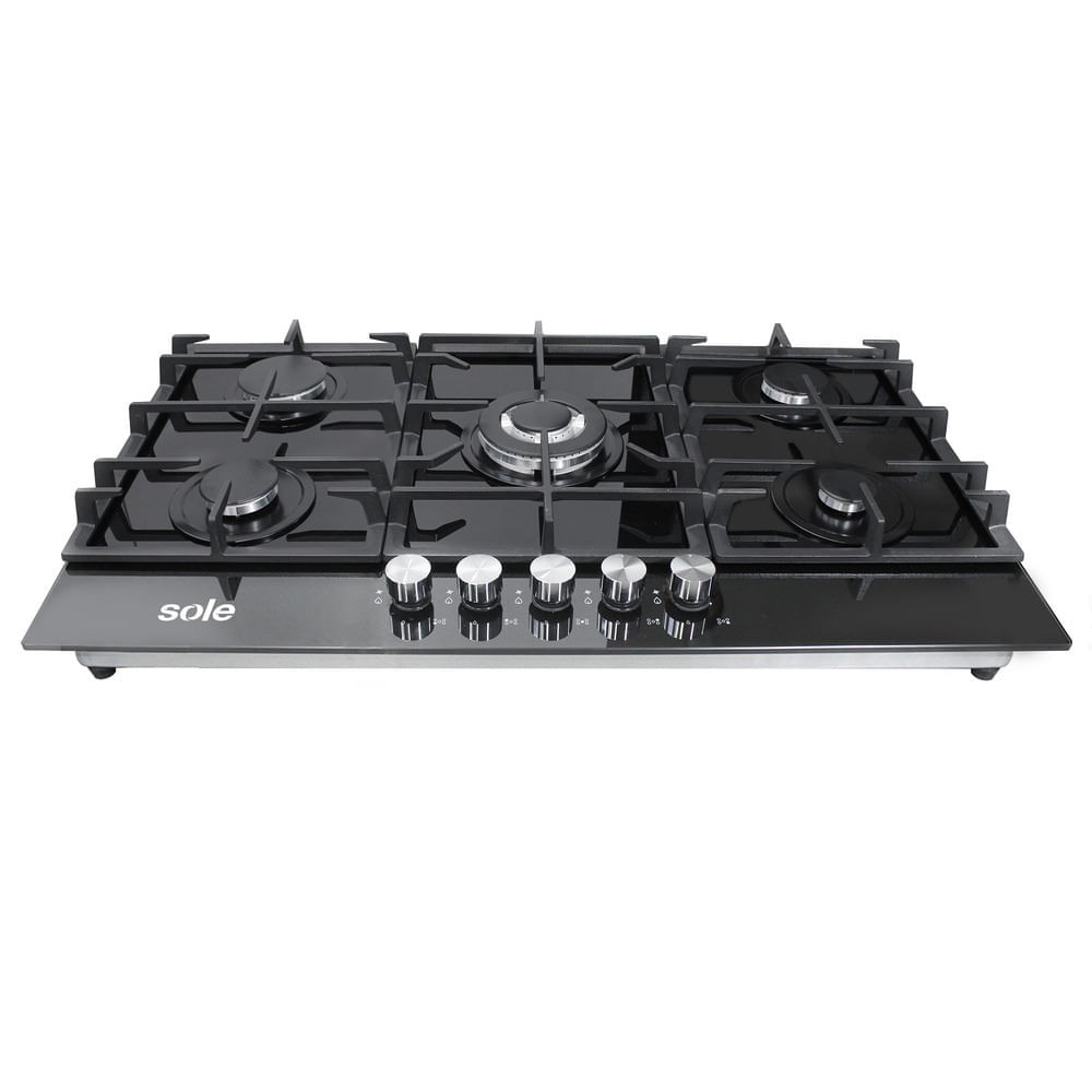 Imagen 2 del producto Encimera Sole S-SOLCO046V2 86 cm, vidrio templado, encendido eléctrico, negro