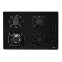 Encimera sole Vidrio templado 65cm, 4 quemadores, negro S-SOLCO047V3