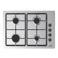 Encimera Sole acero inoxidable 60cm, 4 quemadores, plateado