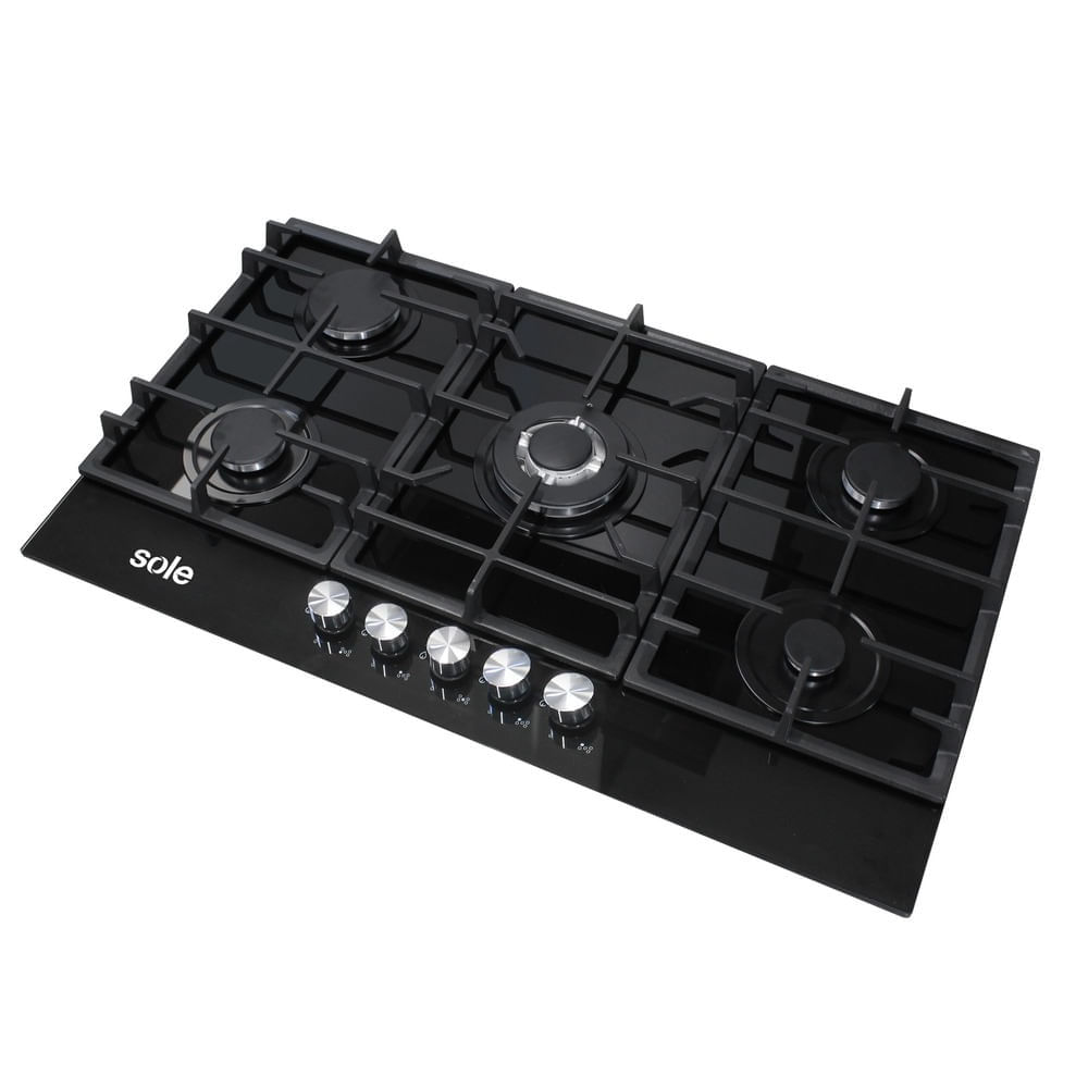 Imagen 2 del producto Encimera Sole S-SOLCO058V2 77 cm, vidrio templado, encendido eléctrico, negro