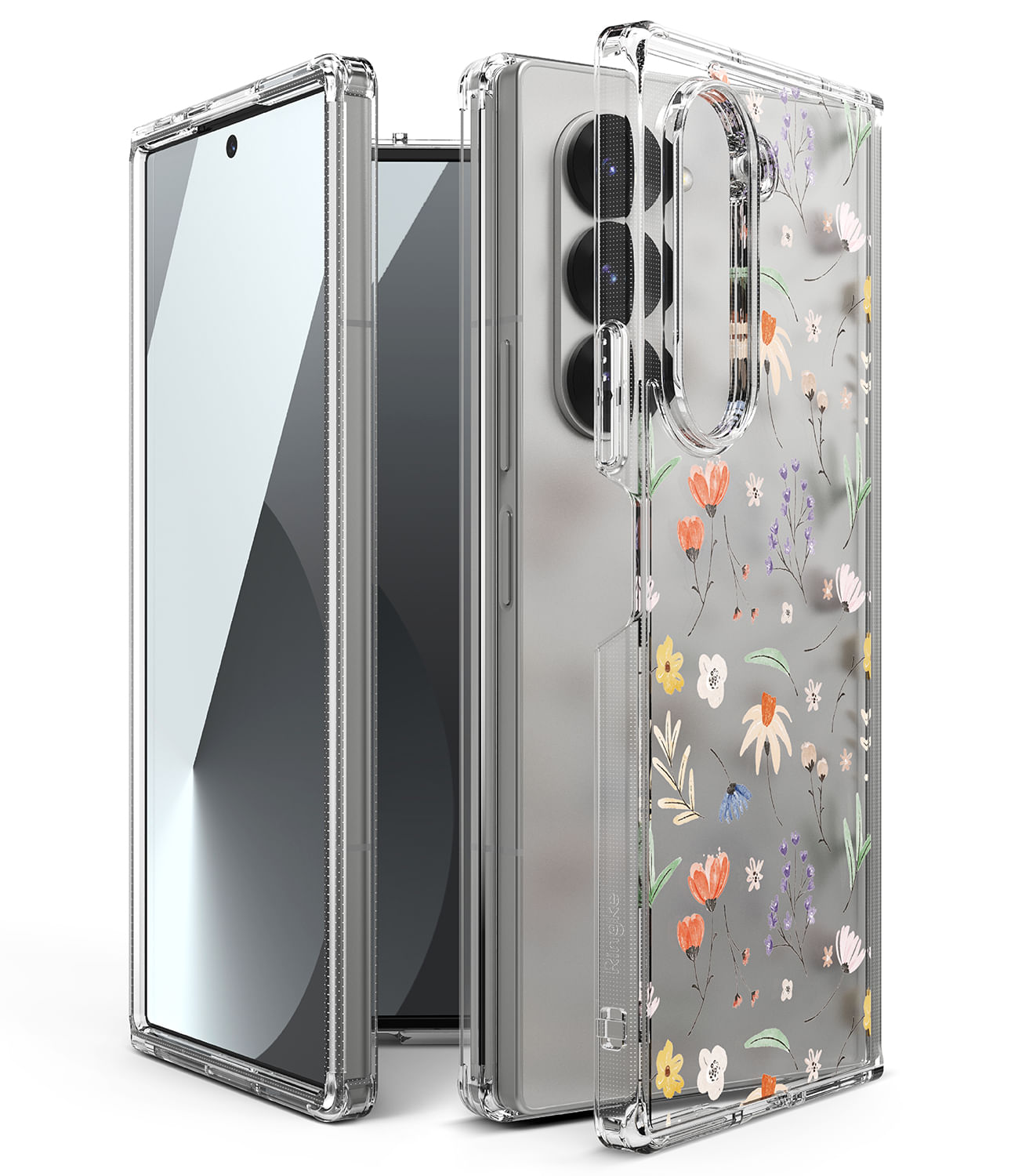 Imagen 2 del producto Case para Samsung Galaxy Z Fold 6, anti golpes, flexible, trasparente con flores