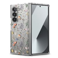 Case para Samsung Galaxy Z Fold 6, anti golpes, flexible, trasparente con flores