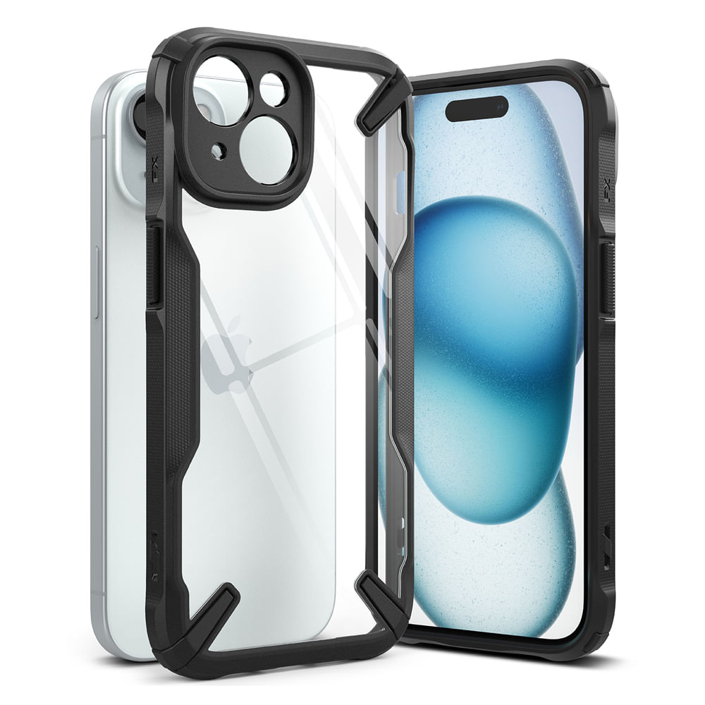 Case para iPhone 15 fusion X, anti golpes, rígido, negro