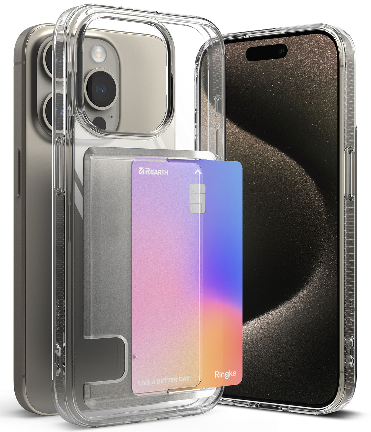 Imagen 1 del producto Case para iPhone 15 Pro fusion card, anti golpes, flexible, transparente