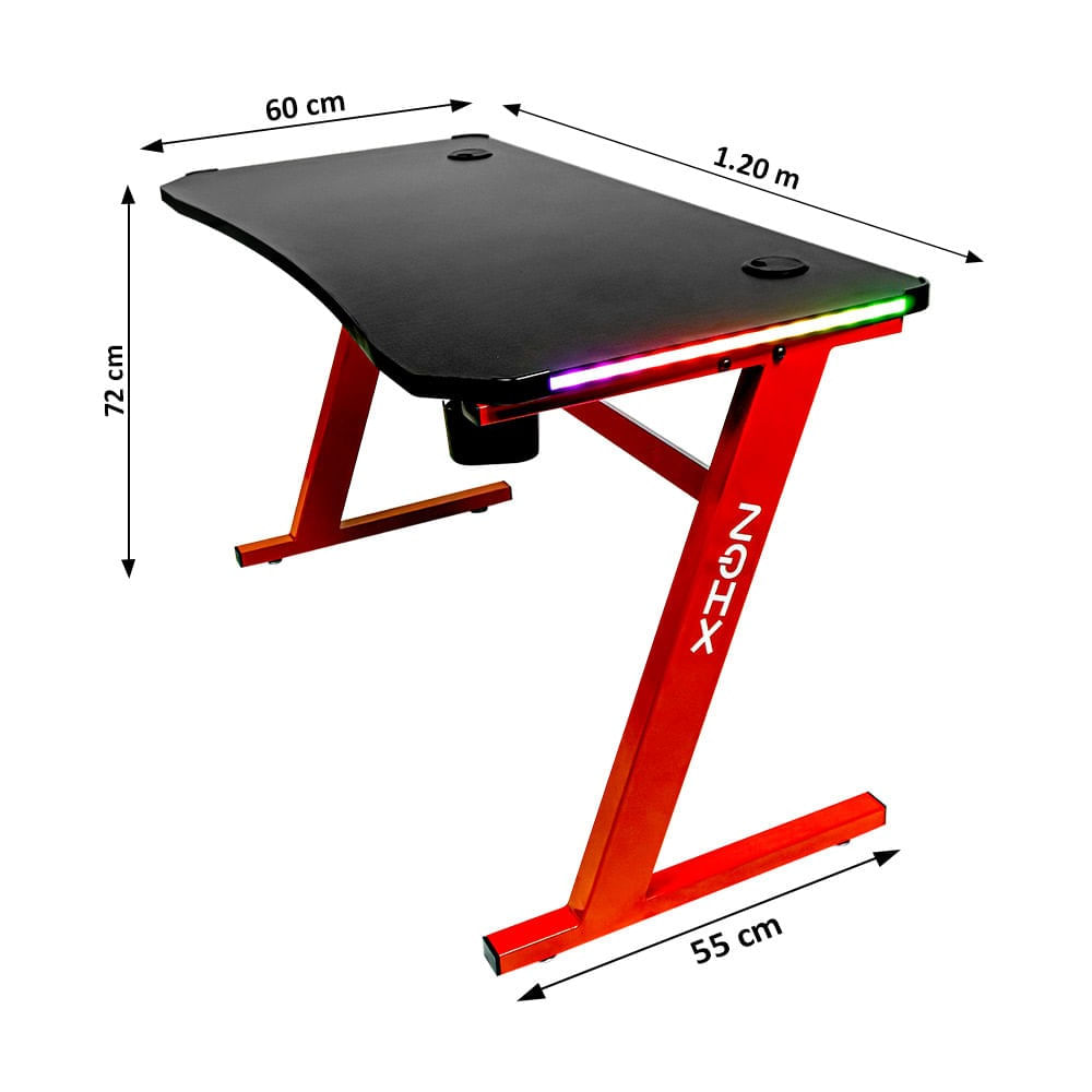 Imagen 2 del producto Mesa gamer Coolbox T4G Gaming con luces RGB, medidas 120 x 74 x 60 cm (reempacada)