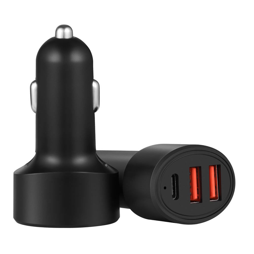 Imagen 2 del producto Cargador de celular para auto Coolbox GMobile 2 puertos usb, 1 puerto tipo C, 30W, carga rápida, negro (reempacado)