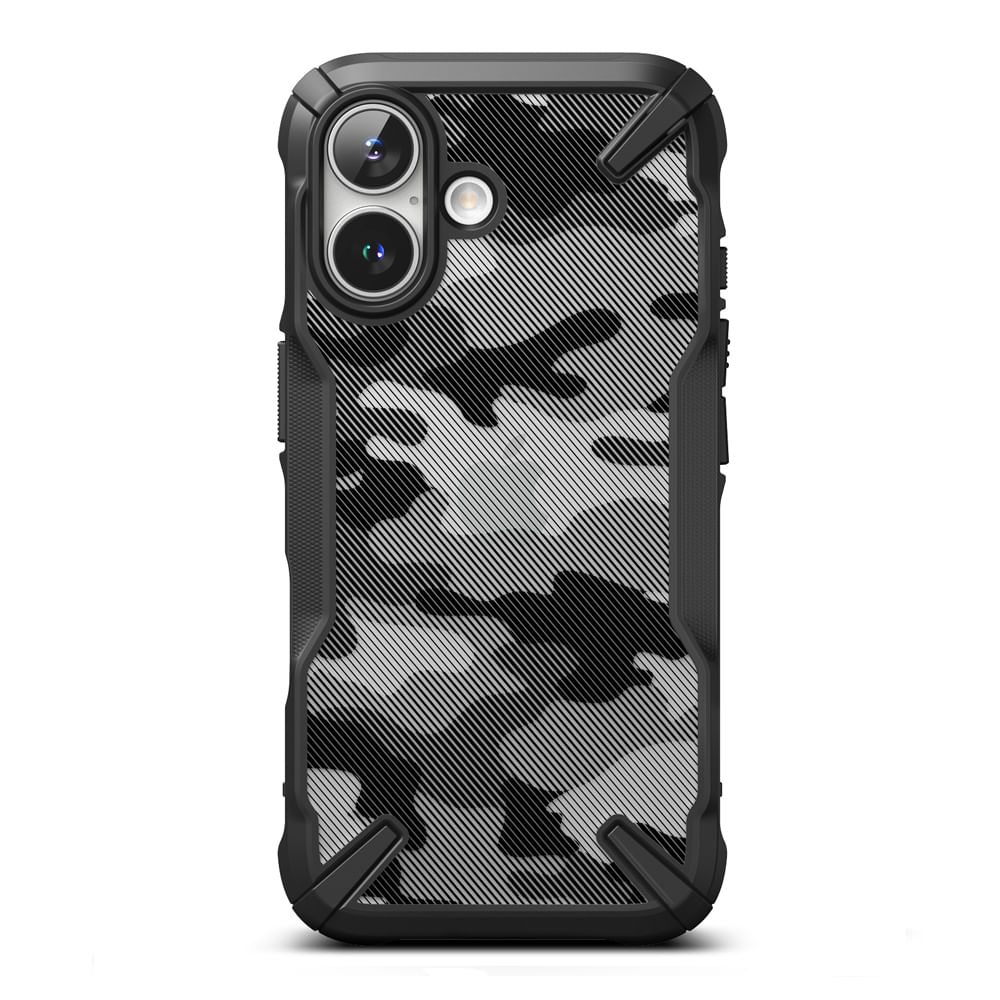 Imagen 2 del producto Case para iPhone 16, fusion X, anti golpes, rígido, camuflaje negro