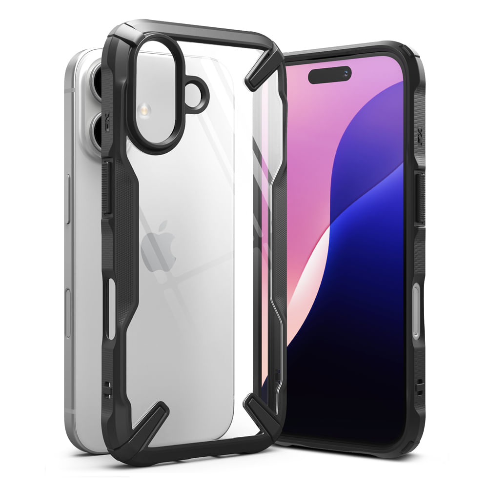 Case para iPhone 16, fusion X, anti golpes, rígido, negro