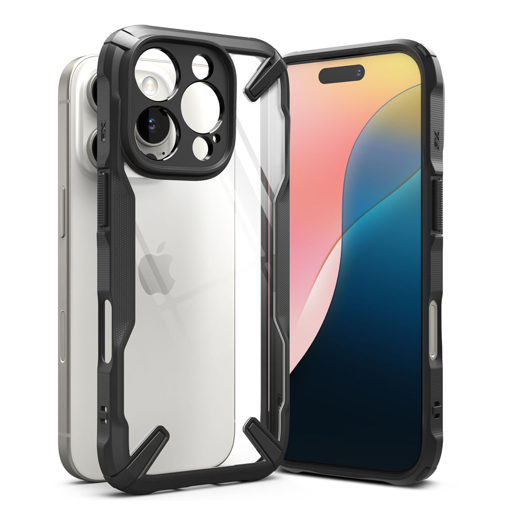 Case para iPhone 16 Pro, fusion X, anti golpes, rígido, negro