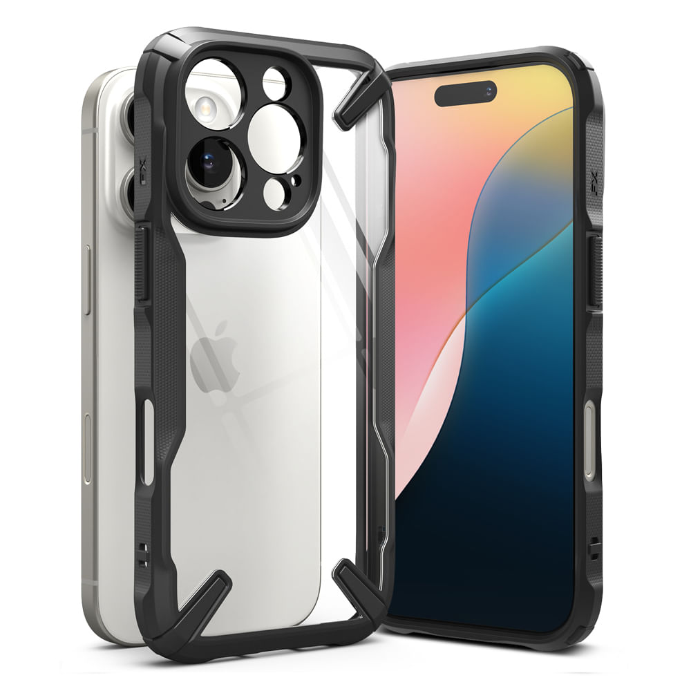Case para iPhone 16 Pro Max, fusion X, anti golpes, rígido, negro