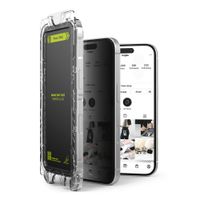 Protector de pantalla anti espía para iPhone 16 pro, easy slide con instalador, 2 unidades