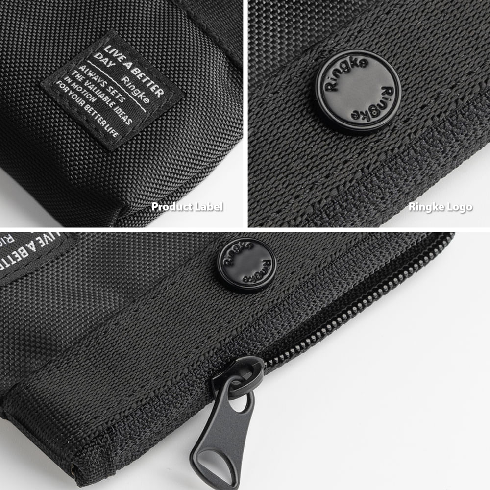 Imagen 2 del producto Estuche organizador Ringke Mini Pouch 2-WAY Bag compacto multiuso para AirPods, auriculares, USB, llaves y accesorios pequeños, negro