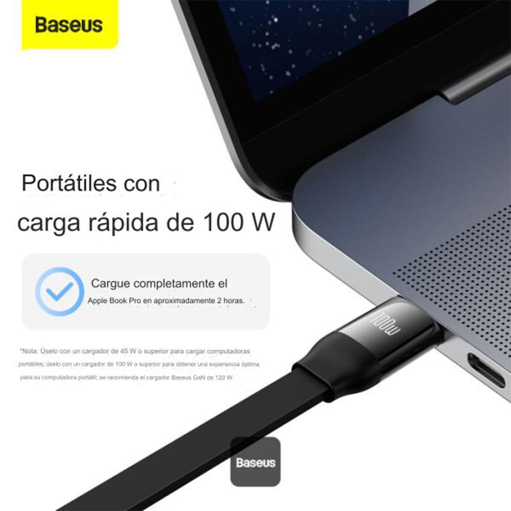 Imagen 2 del producto Cable Retráctil 3 en 1, Tipo C a Micro-USB/Lightning/Tipo C, 100W, 1.1M, Carga Rápida, negro