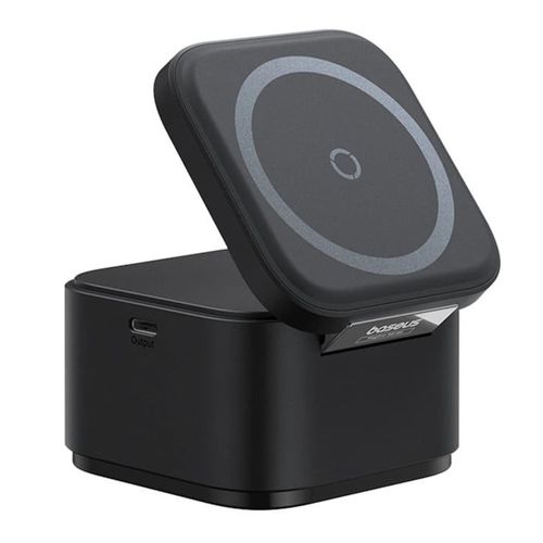 Cargador inalámbrico Baseus, 2 en 1, 25W, para iPhone y iWatch, negro